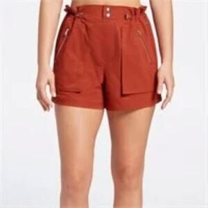 NWT CALIA Women's Woven Paperbag Short Carmalized Walnut 2XL XXL